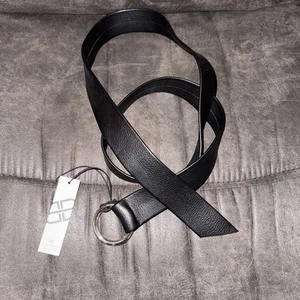 B-Low The Belt Woman ONE SIZE 51”. Black Pebbled Belt Silver Buckle NWT - Picture 1 of 4