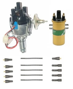 Lucas 25D 4cyl Electronic Positive Earth distributor ignition leads & Coil - Picture 1 of 1
