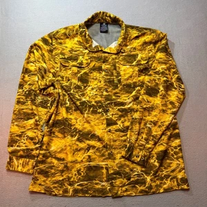 Camisa de hombre Mossy Oak XL manga larga camuflada con botones dorada/marrón pesca/caza - Imagen 1 de 8