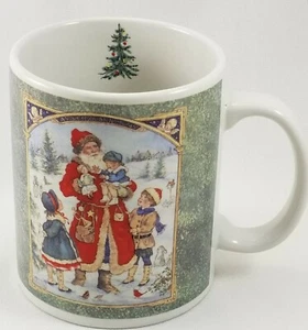 Tazza caffè BETTY WHITEAKER arte Natale festa 1999 Babbo Natale e bambini JCPENNEY - Foto 1 di 10