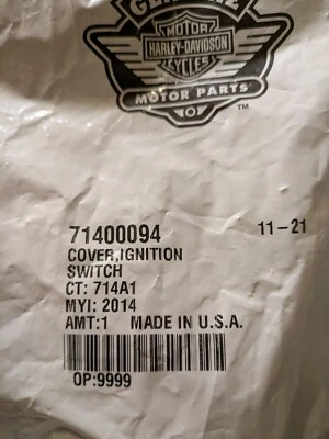 Cubierta de interruptor de encendido Dyna 2014-2016 original OEM Harley-Davidson 71400094 Foto 1 de 4