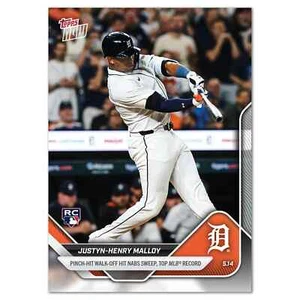 Justyn-Henry Malloy RC Tigers Walk-Off 2025 MLB Topps NOW Card 180 - Bild 1 von 2