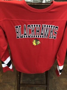 CHICAGO BLACKHAWKS - NHL Mens Long Sleeve RED L/S Jersey/Shirt M - Picture 1 of 3