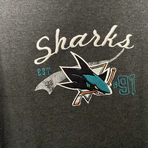 San Jose Sharks Long Sleeve Women’s Shirt Size Medium Black And Gray - Picture 1 of 7