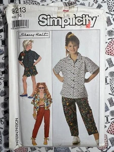 Pantalones cortos camisas y bandeau para niñas con patrón de simplicidad 9213 talla 14 FF SIN CORTAR - Imagen 1 de 2