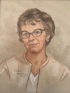 V Earlene Harrison -Top Portrait Artist in 4 Western States-1975 Pastel Painting - Picture 1 of 6