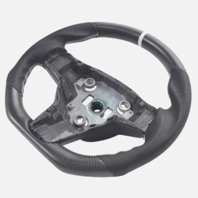 Volante plano mate de fibra de carbono para Tesla Model 3 Modelo Y 2017-23 actualización Foto 1 de 4