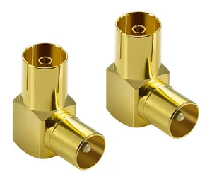 2x adapter kątowy anteny (kąt 90 stopni) (wtyczka anteny IEC na gniazdo) - Zdjęcie 1 z 3