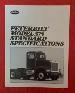 1988 Peterbilt "MODEL 375" - Original Truck Dealer Sales Brochure / Specs - Imagen 1 de 4