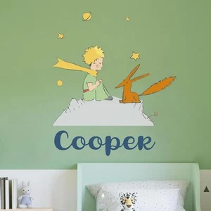 Calcomanía de pared personalizada The Little Prince & Fox nombre | nombre personalizado e inicial - Imagen 1 de 7