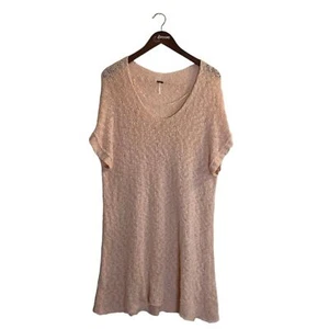 Free People rosa Oversize offen Strick Tunika Kleid, kurze Ärmel, Größe S - Bild 1 von 8