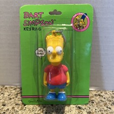 NOS 1990 Bart Simpson Key Ring Twentieth Century Fox Street Kids Red Shirt