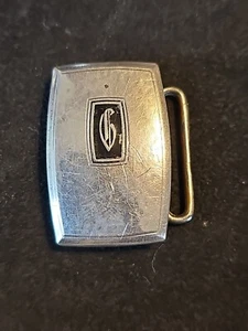 Vintage Hickok Sterling Silver Belt Buckle "G" Art Deco Hammered Style - Picture 1 of 7