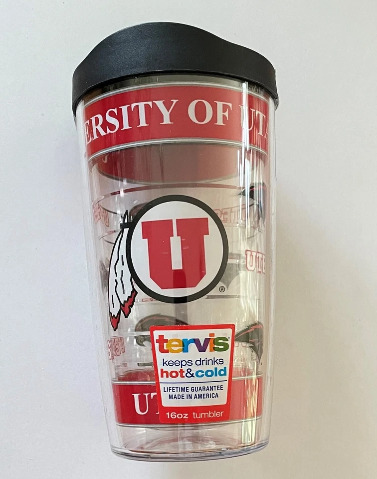 NCAA Utah Utes Coffee Hot Cold Tumbler Cup Travel Insulated Scuffs - Image 1 of 3