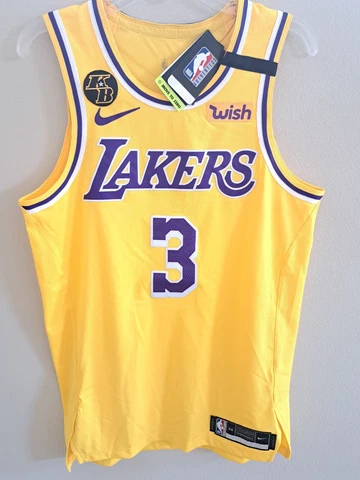 Nike authentic LA Lakers Anthony Davis jersey 44 Kobe Bryant Patch rare Cover