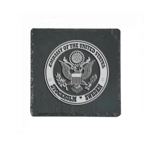 US Embassy Stockholm, Sweden Slate Coaster New - Picture 1 of 1