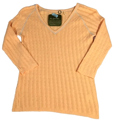 Одна девочка кто женщин свитер размер XS персиковый отверстие v-образным вырезом 3/4 рукава новый с Ярлыками - Изображение 1 из 4
