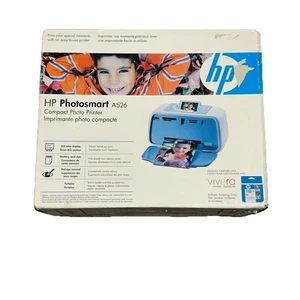 HP Photosmart A526 Photo Inkjet Printer Compact Photo Printer w/Ink NEW SEALED - Picture 1 of 5