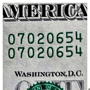 Same Matching Serial Number $1 Bill. Duplicate Serial Number. Unique Dollar. - Picture 1 of 4