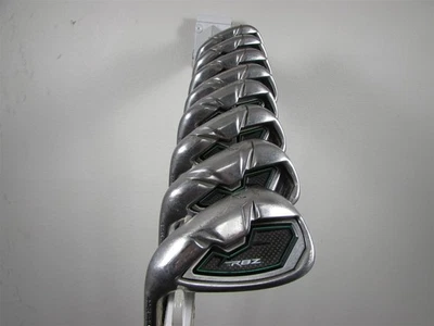Conjunto de ferro LH TaylorMade Golf RBZ ROCKETBALLZ 4-PW,AW eixos de aço rígidos flexíveis - Imagem 1 de 4