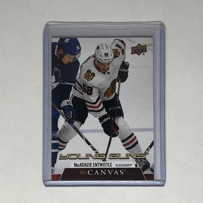 2020-21 Upper Deck UD Canvas Young Guns Rookie Mackenzie Entwistle Blackhawks! - Image 1 of 2