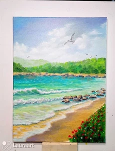Art 12"/16" Oil painting, Landscape, Stretched canvas - Picture 1 of 5