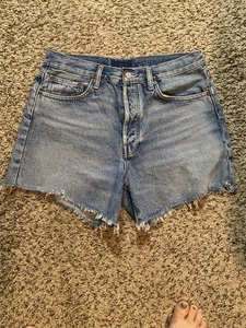 Agolde Parker High-Waisted Vintage Style Denim Cutoff Shorts Size 28 - Picture 1 of 4