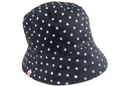 Sombrero Kate Spade Cubo Paisaje Marino Flora Reversible Negro Lunares Algodón Foto 1 de 4