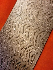 ALABAMA DAMASCO ACERO BILLET BLANCO, HOJA, SUMINISTROS PARA HACER CUCHILLOS - .140" de espesor - Imagen 1 de 3