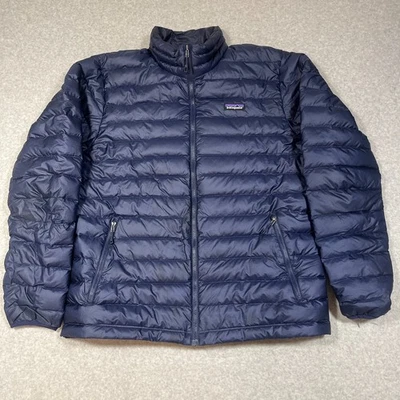 Jaqueta Patagonia Masculina Grande Azul Puffer Suéter Masculino Zíper Completo Azul Marinho Exterior - Imagem 1 de 4