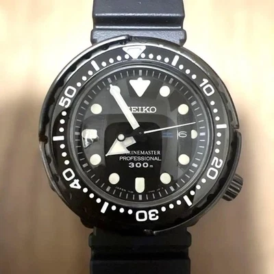 Seiko Marine Master SBBN035 Dive Watch 300M Black Silicone No Customs Fees US - Image 1 of 4