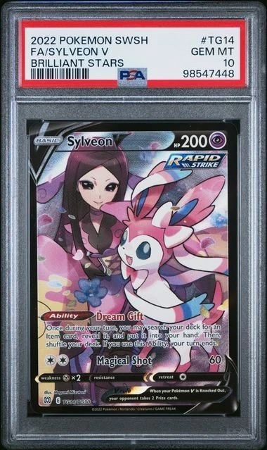 2022 POKEMON SWORD & SHIELD BRILLIANT STARS #TG14 FULL ART/SYLVEON V PSA 10 - Image 1 of 1