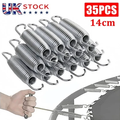 D LIAN DONG Set of 35 Trampoline Replacement Springs, Heavy-Duty Galvanised - 5.5" Silver