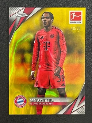 Mathys Tel 2024-25 Topps Chrome Bundesliga Yellow Lava Refractor /75 #83 - Image 1 of 2