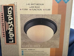 Ceiling Light Fixture By Lightstyles White Baby Bubble Dome 9" Functional READ - Picture 1 of 13