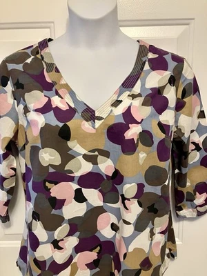 Camisa para mujer Boden talla 10/12 túnica mediana púrpura blusa top algodón cuello en V Foto 1 de 4