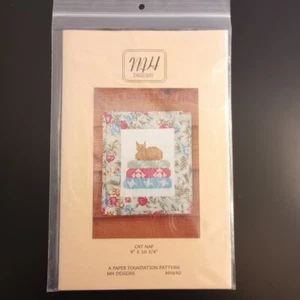Katze Nickerchen Quilt Muster MH Designs Wandbehang 9"x10,75" Mary Herschleb 2000 Vintage - Bild 1 von 6
