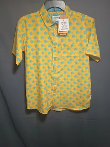 Sovereign Code Boys Button-Up Fishing Shirt Fish Print Kids Size L 14-16 - Picture 1 of 4