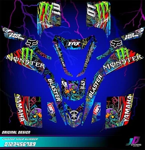 Yamaha YFS 200 Blaster YFS-200 graphics kit decals stickers ATV Quad Wrap 03-06 - Picture 1 of 1