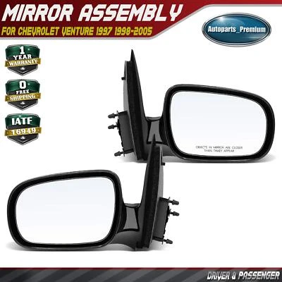 Espejo retrovisor plegable y ajuste manual liso 2 piezas para Chevrolet Venture 1997-2005 Foto 1 de 4