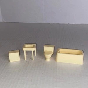 VTG Miniature Dollhouse MAR 4 Piece Bathroom Set - Picture 1 of 4