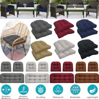 Outdoor Cushion Set Tufted Waterproof Seat Cushion for Armchair Loveseat Settee - Image 1 of 2