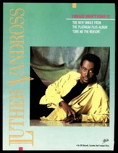 Pubblicità LUTHER VANDROSS RICHARD MARX Vintage 1987 Epica Stampa Promozionale Doppia Faccia - Foto 1 di 2