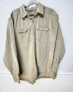 Vintage Levi's Shirts Mens 2XL Tan Cowboy Miner Gusset Elbow Riveted Heavy LS - Picture 1 of 13