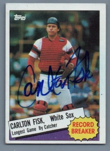 1985 Topps Carlton Fisk #1 Hand Signed Autographed Baseball Card - Picture 1 of 2
