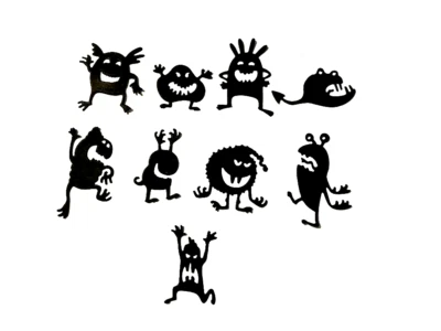 9 SILLY! LITTLE MONSTER'S "LIL MONSTER" SILHOUETTE DIE CUT/ CUTS (所有不同) — 第 1/4 张图片