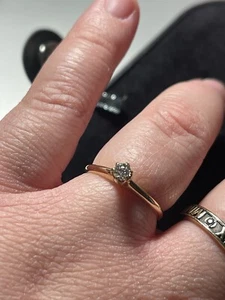 14k 0.15ct OEC Vintage Diamond Solitaire - Picture 1 of 2