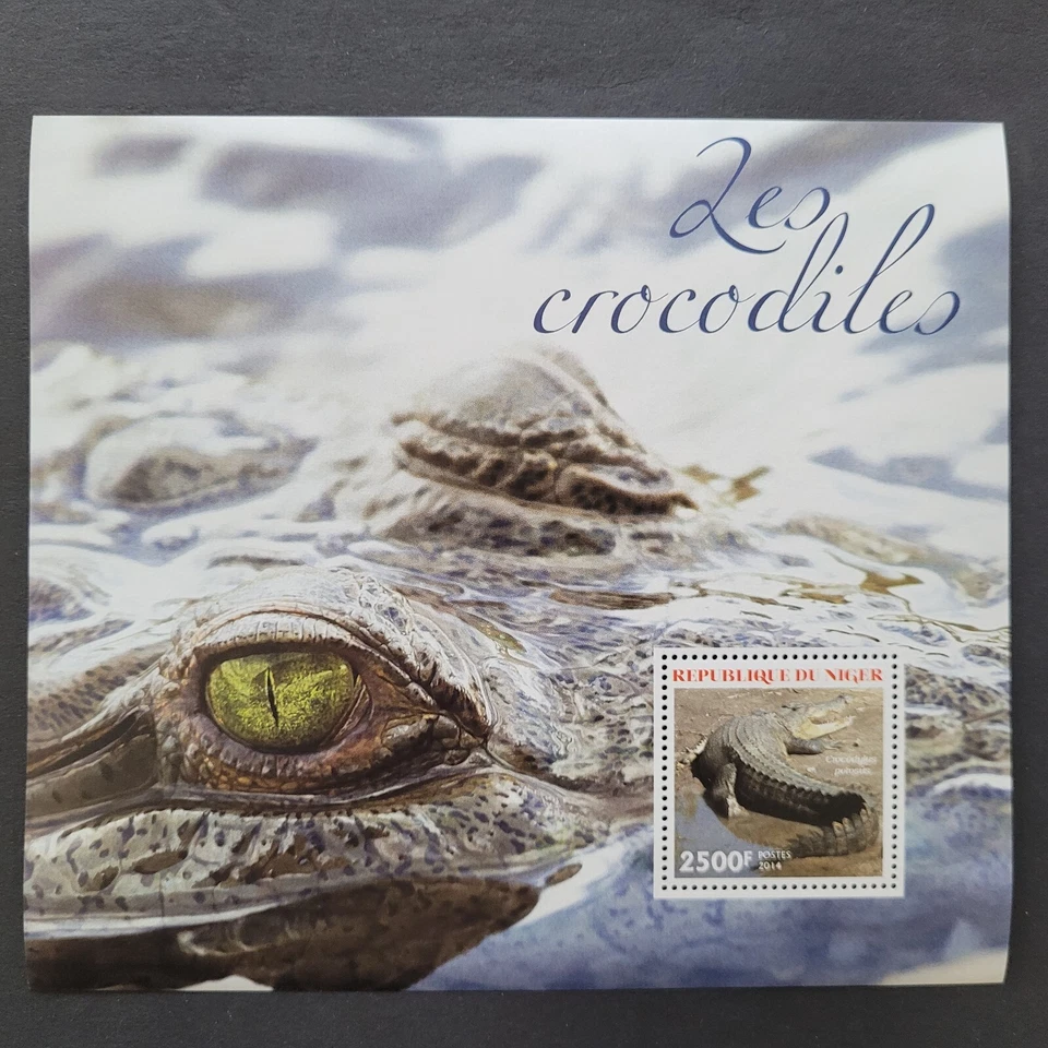 Níger 2014 / Fauna - Cocodrilos - Cocodrilo de agua salada / 1v ms Foto 1 de 1