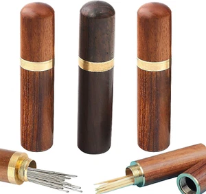 3 Pcs Wood Toothpick Holder Mini Toothpick Holder Portable Wood Toothpick Case W - Picture 1 of 12