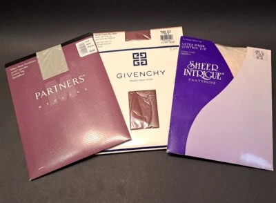 Vintage Pantyhose Givenchy Partners Mervyns Sheer Intrigue All Size B Lot of 3 - Image 1 of 4